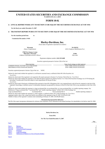 Thumbnail Harley-Davidson
 10-K Annual Report 