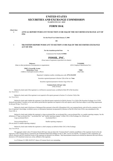 Thumbnail Fossil Group 10-K Annual Report 