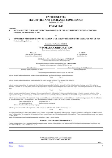 Thumbnail Winmark 10-K Annual Report 