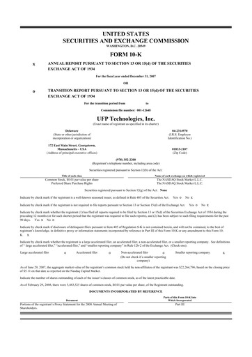 Thumbnail UFP Technologies
 10-K Annual Report 