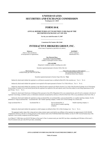 Thumbnail Interactive Brokers
 10-K Annual Report 