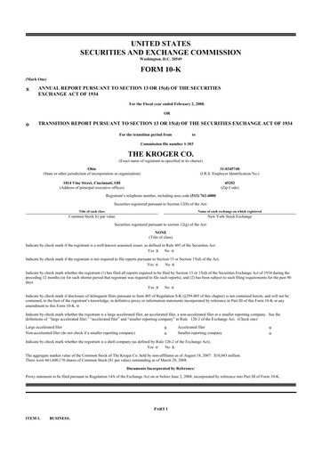 Thumbnail Kroger 10-K Annual Report 