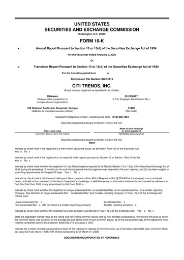Thumbnail Citi Trends, Inc. 10-K Annual Report 