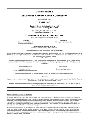 Thumbnail Louisiana-Pacific
 10-Q Quarterly Report FY 