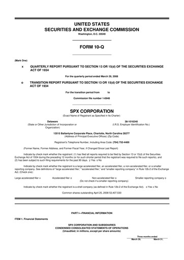 Thumbnail SPX Technologies 10-Q Quarterly Report FY 