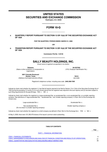 Thumbnail Sally Beauty Holdings 10-Q Quarterly Report FY 