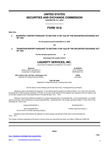 Thumbnail Liquidity Services
 10-Q Quarterly Report FY 