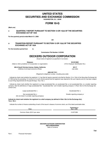 Thumbnail Deckers Brands 10-Q Quarterly Report FY 