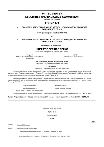 Thumbnail Equity Commonwealth 10-Q Quarterly Report FY 