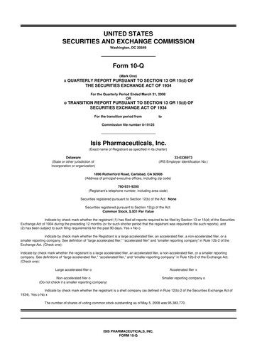 Thumbnail Ionis Pharmaceuticals
 10-Q Quarterly Report FY 