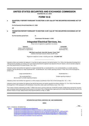 Thumbnail IES Holdings 10-Q Quarterly Report FY 