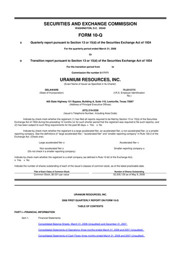 Thumbnail Westwater Resources
 10-Q Quarterly Report FY 