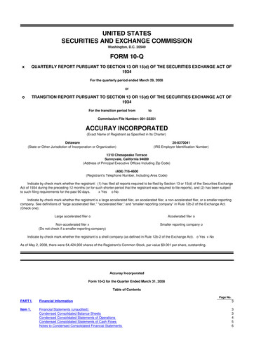 Thumbnail Accuray 10-Q Quarterly Report FY 