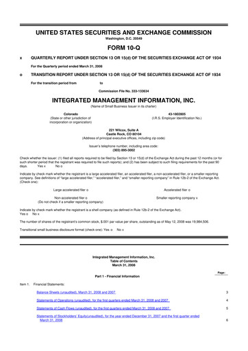 Thumbnail Where Food Comes From 10-Q Quarterly Report FY 