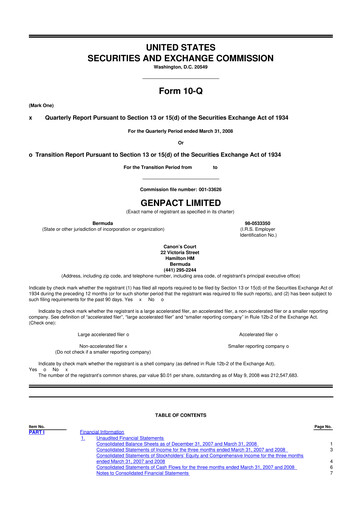 Vorschaubild Genpact 10-Q Quartalsbericht  