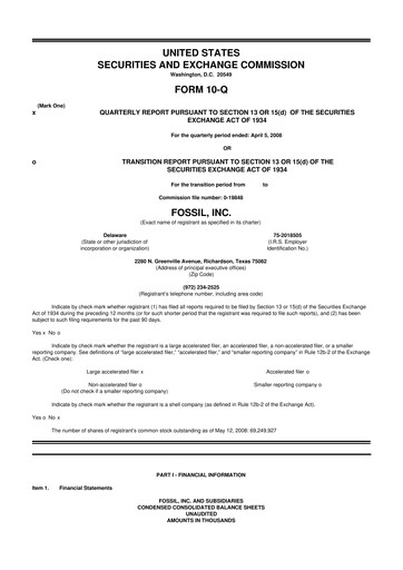Thumbnail Fossil Group 10-Q Quarterly Report FY 