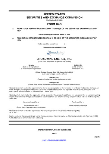 Vorschaubild Broadwind 10-Q Quartalsbericht  