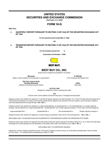 Thumbnail Best Buy 10-Q Quarterly Report FY 