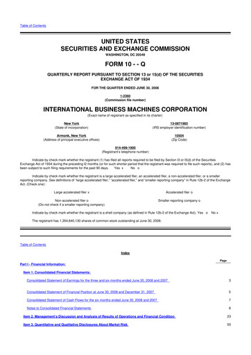 Thumbnail IBM 10-Q Quarterly Report FY 