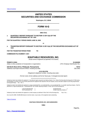 Thumbnail EQT Corporation
 10-Q Quarterly Report FY 