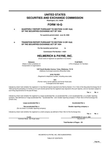 Thumbnail Helmerich & Payne

 10-Q Quarterly Report FY 