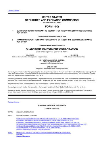 Thumbnail Gladstone Investment 10-Q Quarterly Report FY 