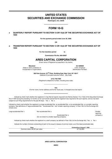 Thumbnail Ares Capital
 10-Q Quarterly Report FY 