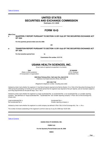 Thumbnail USANA 10-Q Quarterly Report FY 