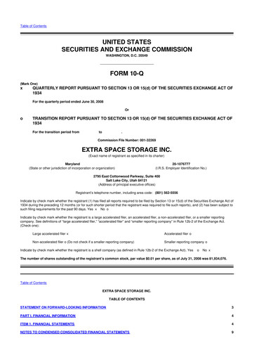 Vorschaubild Extra Space Storage
 10-Q Quartalsbericht  