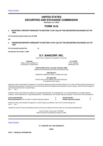 Thumbnail Stock Yards Bancorp 10-Q Quarterly Report FY 