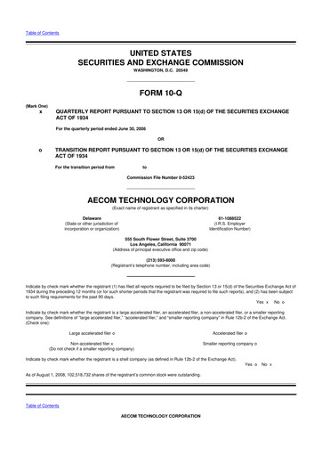 Thumbnail AECOM 10-Q Quarterly Report FY 