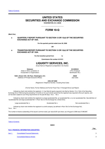 Thumbnail Liquidity Services
 10-Q Quarterly Report FY 