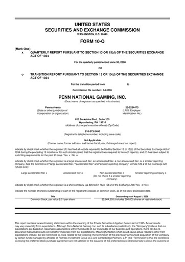 Thumbnail PENN Entertainment
 10-Q Quarterly Report FY 