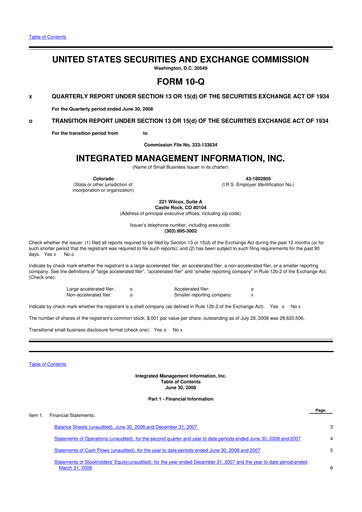 Thumbnail Where Food Comes From 10-Q Quarterly Report FY 