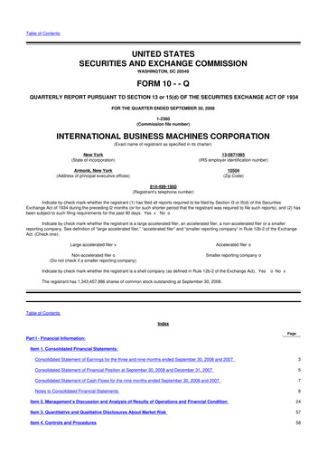 Thumbnail IBM 10-Q Quarterly Report FY 