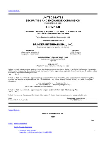 Thumbnail Brinker International
 10-Q Quarterly Report FY 