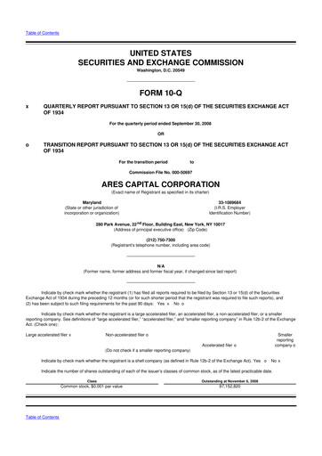 Thumbnail Ares Capital
 10-Q Quarterly Report FY 