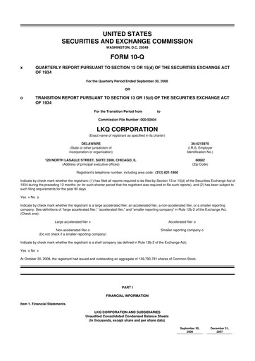 Thumbnail LKQ Corporation 10-Q Quarterly Report FY 
