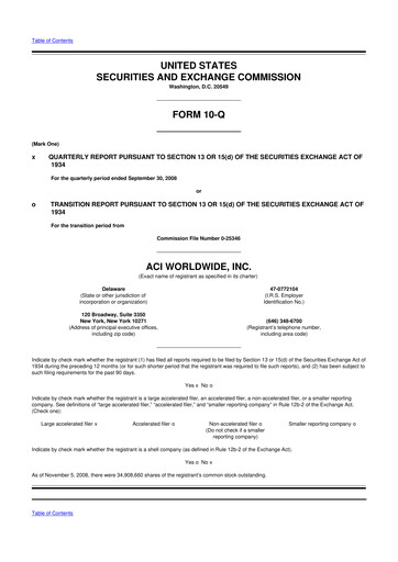 Thumbnail ACI Worldwide
 10-Q Quarterly Report FY 