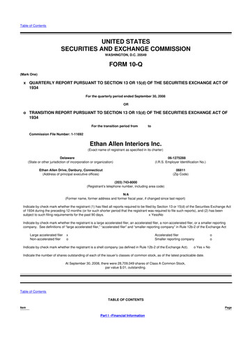 Thumbnail Ethan Allen
 10-Q Quarterly Report FY 