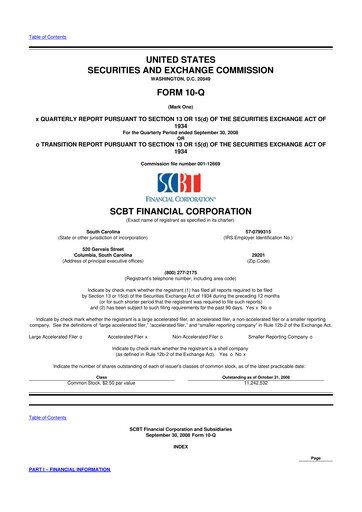 Thumbnail South State Corp 10-Q Quarterly Report FY 