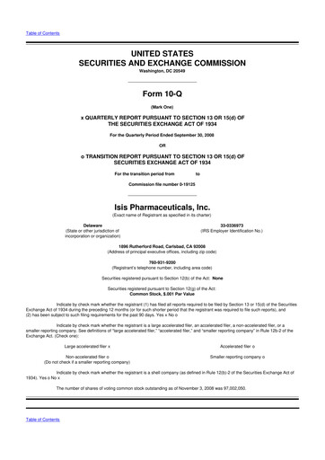 Thumbnail Ionis Pharmaceuticals
 10-Q Quarterly Report FY 