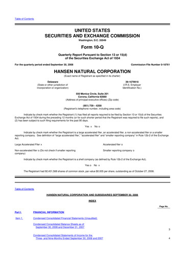 Thumbnail Monster Beverage 10-Q Quarterly Report FY 