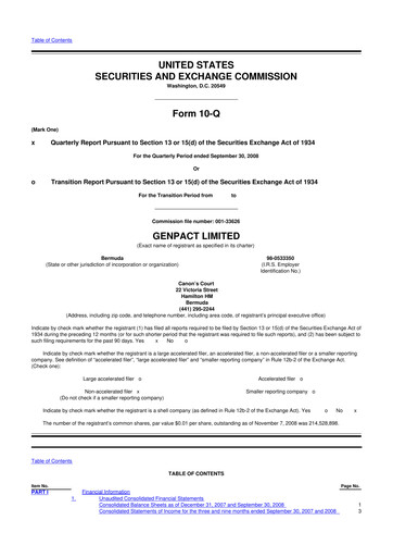 Vorschaubild Genpact 10-Q Quartalsbericht  