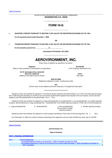 Thumbnail AeroVironment 10-Q Quarterly Report FY 