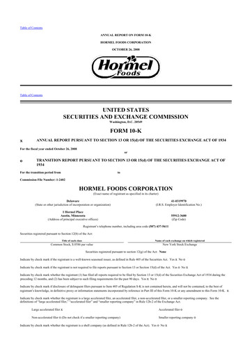 Thumbnail Hormel Foods 10-K Annual Report 