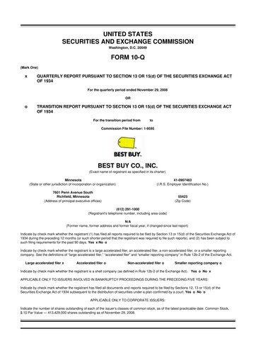 Thumbnail Best Buy 10-Q Quarterly Report FY 