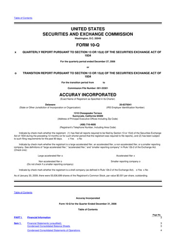 Thumbnail Accuray 10-Q Quarterly Report FY 