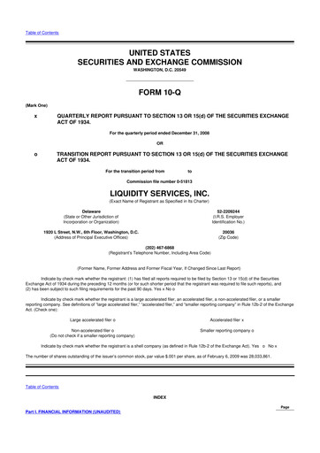 Thumbnail Liquidity Services
 10-Q Quarterly Report FY 