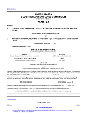 Thumbnail Ethan Allen
 10-Q Quarterly Report FY 